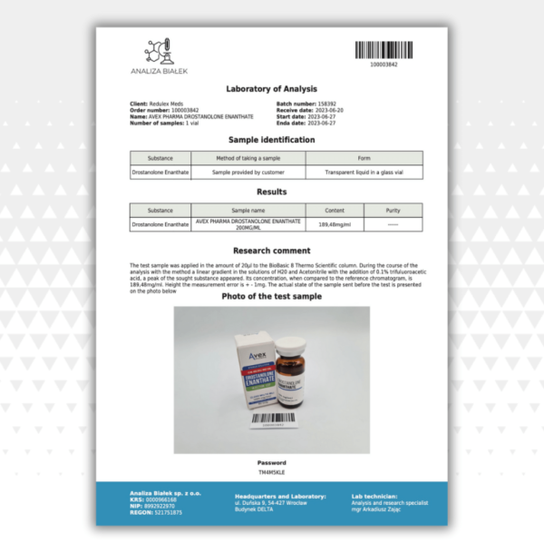 Drostanolone Enanthate (Avex Pharma) (2000 mg) – Bild 2